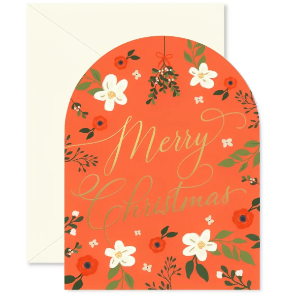 Red Floral Christmas Arch Card