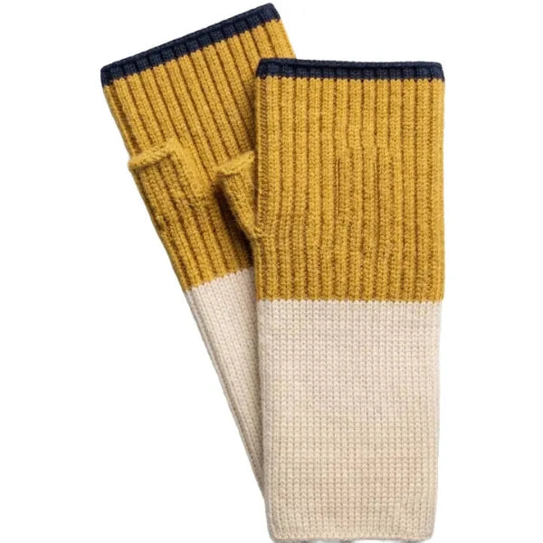 Montauk Colorblock Gloves in Cream/Golden