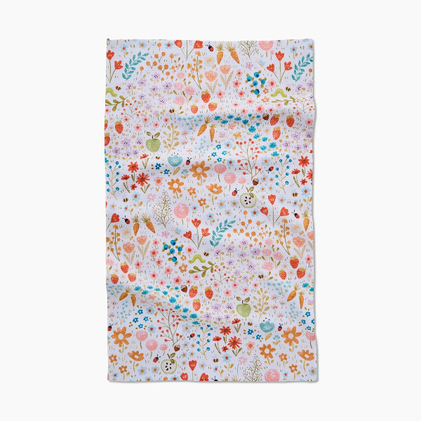 Floral patterned fabric on a white background