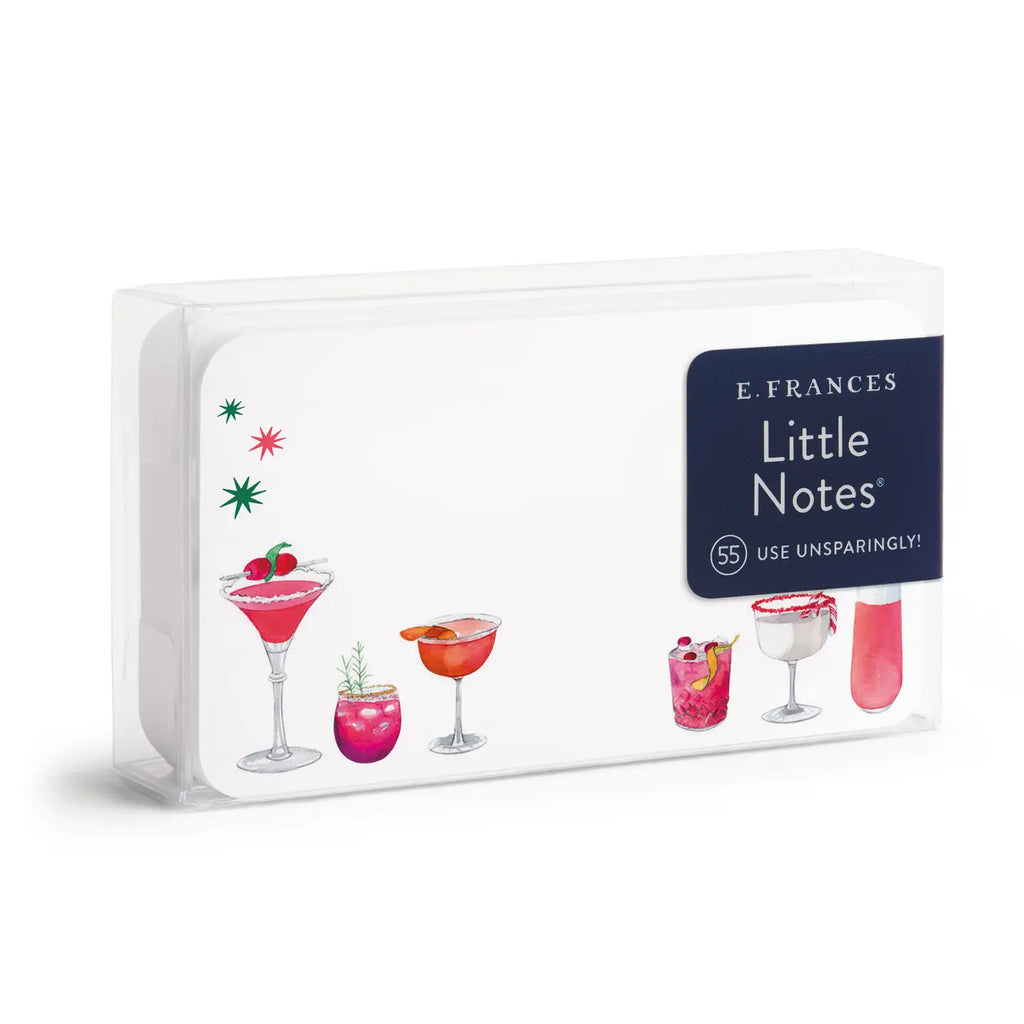 Pack of E. Frances Little Notes with cocktail illustrations on a white background