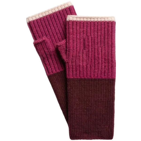 Montauk Colorblock Gloves in Raspberry/Pink