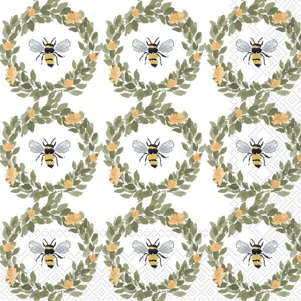 Bee Wreath Cocktail Napkins