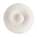 White ceramic saucer on a white background