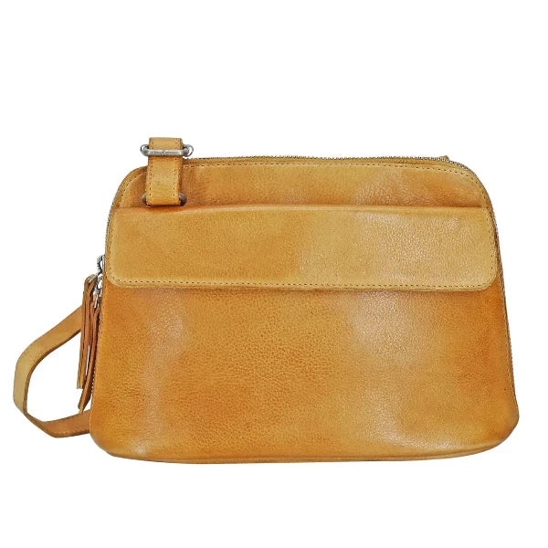 Luna Leather Crossbody in Camel