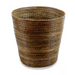 Woven brown basket on a white background