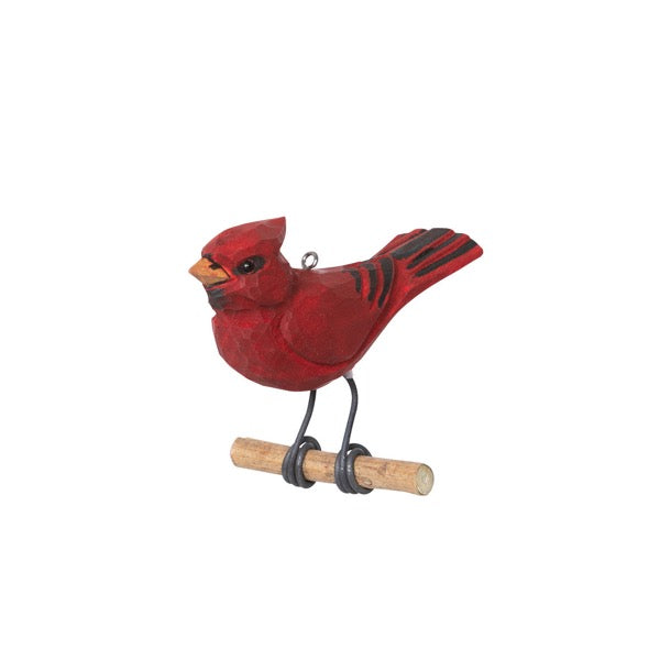 Hand-Carved Wood Cardinal Ornament