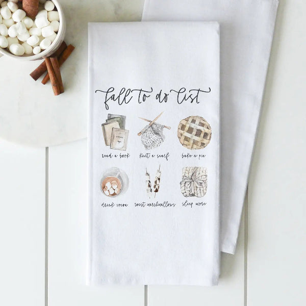 Fall To Do Tea Towel
