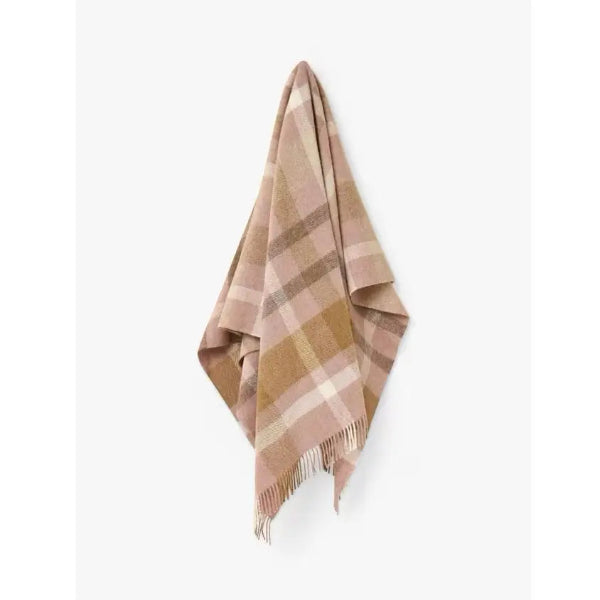 Contemporary Check Pink/Camel Throw