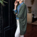 Chelsea Cotton Cashmere Kimono in Olive