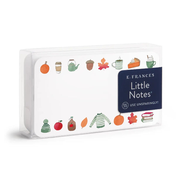 Pack of E. Frances Little Notes with illustrated icons on a white background
