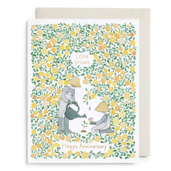 Yellow Garden Anniversary Card