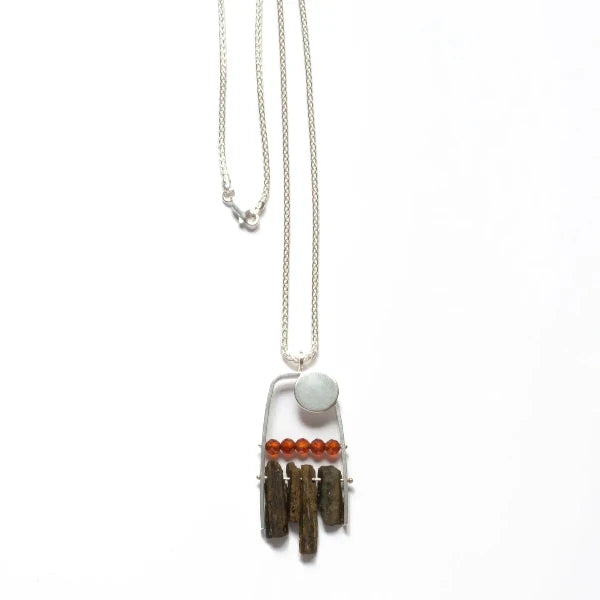 Squared Arc Rough Tourmaline Necklace