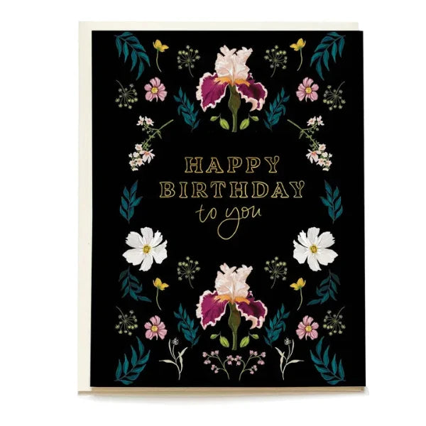 Dark Iris Birthday Card