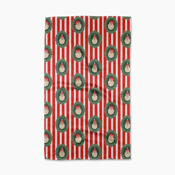 Striped Santa Tea Towel