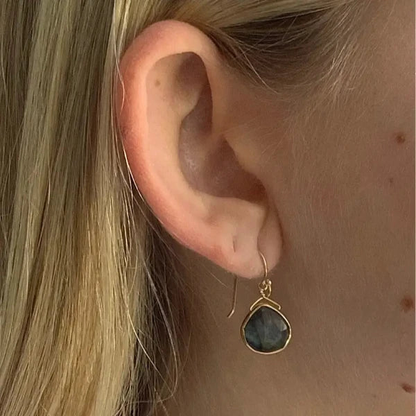 Labradorite Earrings-Vermeil