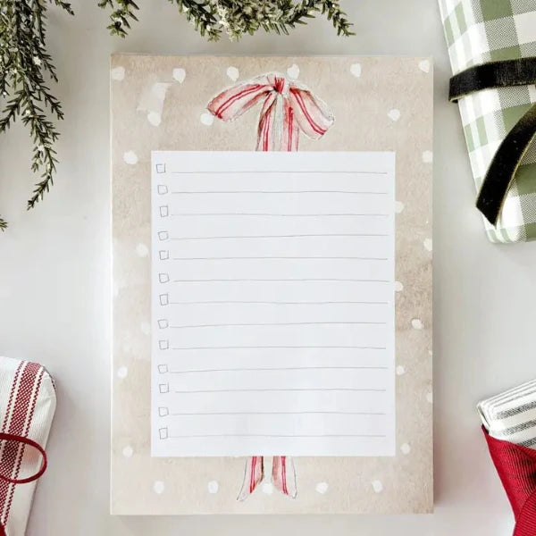 Pink Bow Checklist Notepad