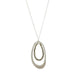 Necklace with a silver pendant featuring a beaded chain on a white background