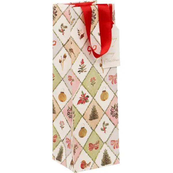 Winter Weave Holiday Wine Bag