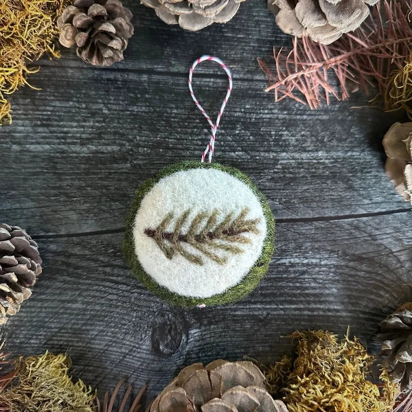 Green Round Fir Branch Ornament