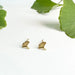 Gold Gingko Stud Earrings