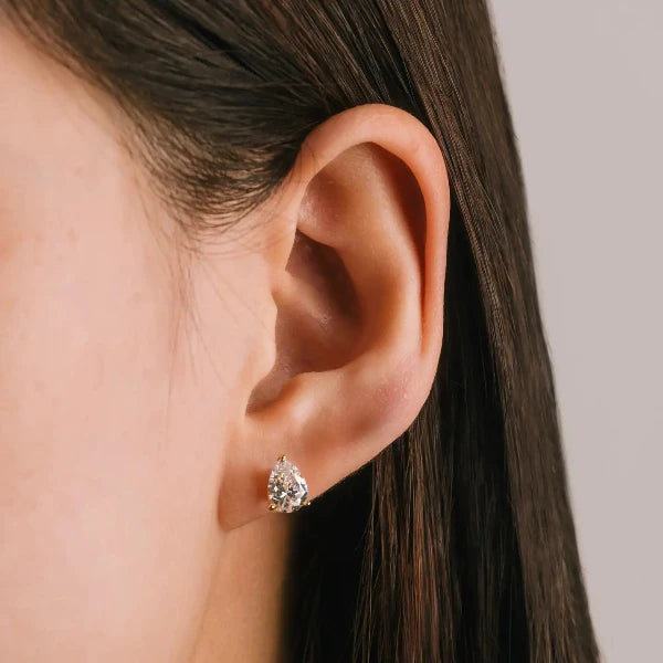 Alpha Teardrop Stud Earrings