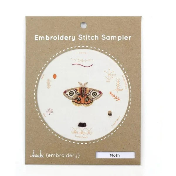 Moth Embroidery Stitch Sampler