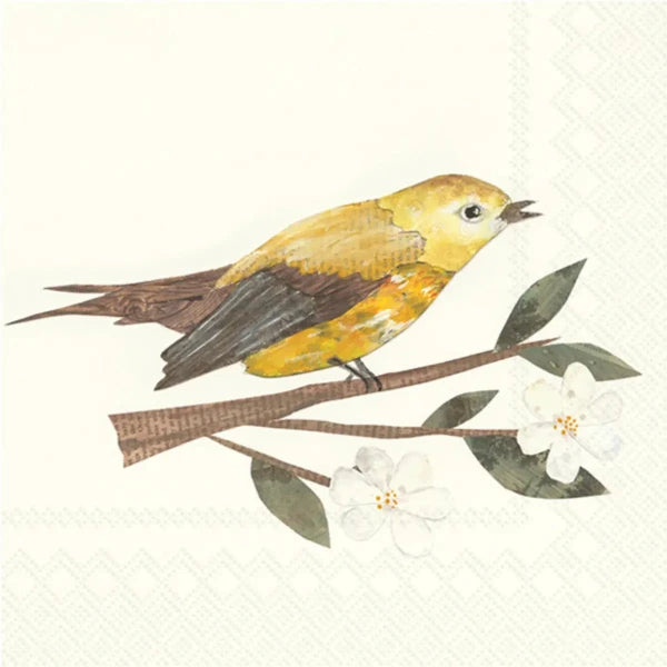 Yellow Bird and Blossoms Lunch Napkins