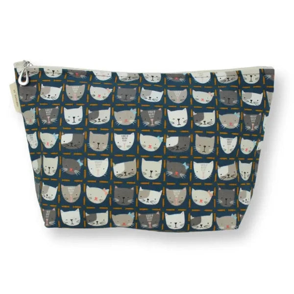 Makeup Bags- Cats on Blue