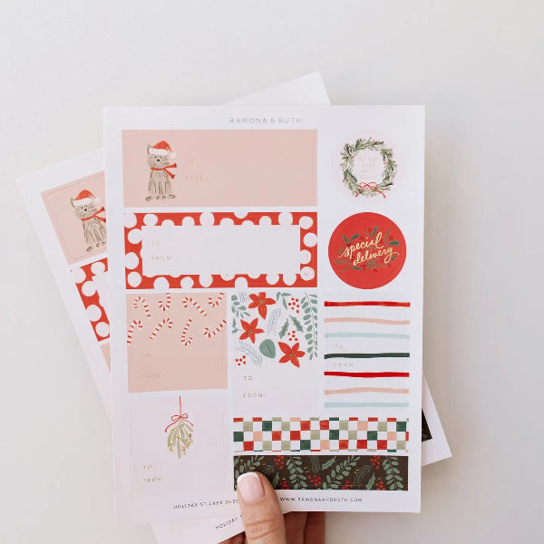 Holiday Gift Tag Sticker Sheets