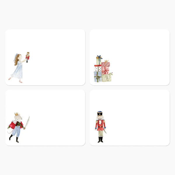 Set of miniature figurines on a white background