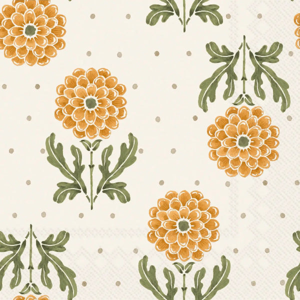 Simple Flower Yellow Cocktail Napkin