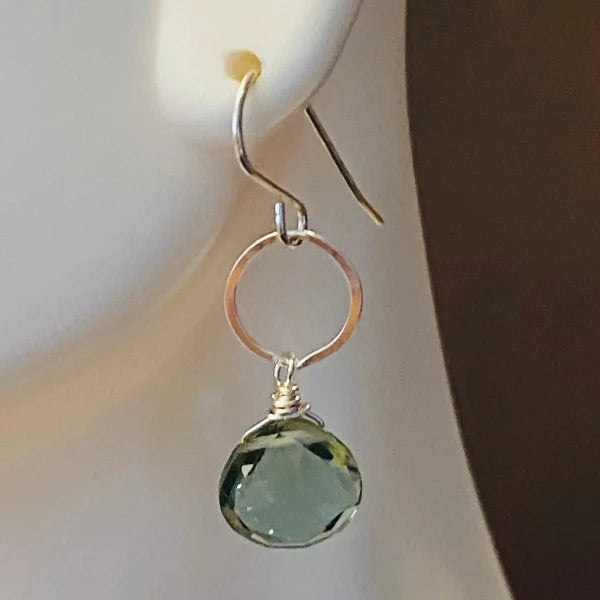 Green Peridot Sterling Silver Drop Earrings