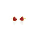 Red Enamel Heart Studs: 18k Gold Vermeil