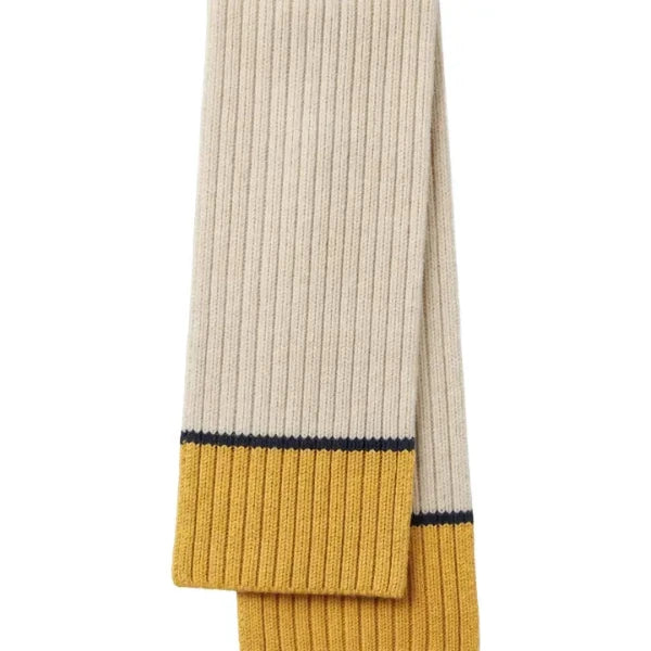 Montauk Colorblock Scarf in Cream/Golden