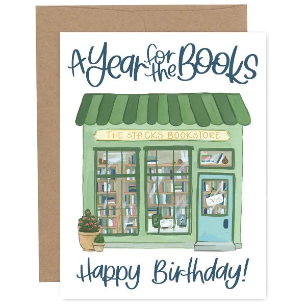 Year in the Books Birthday Card