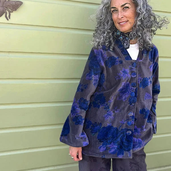 Velvet Runa Coat in Amelia Gray