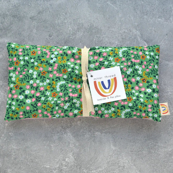 Weighted Eye Pillow in Grass Green Tiny Floral