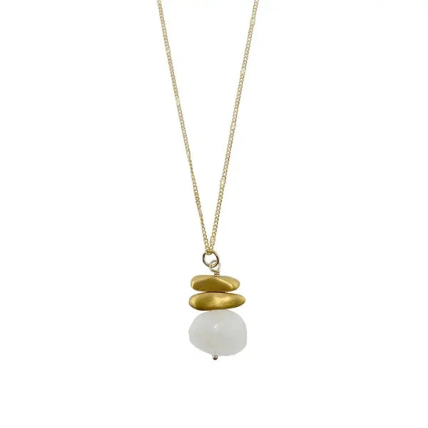 Double Nuggets & Moonstone Necklace