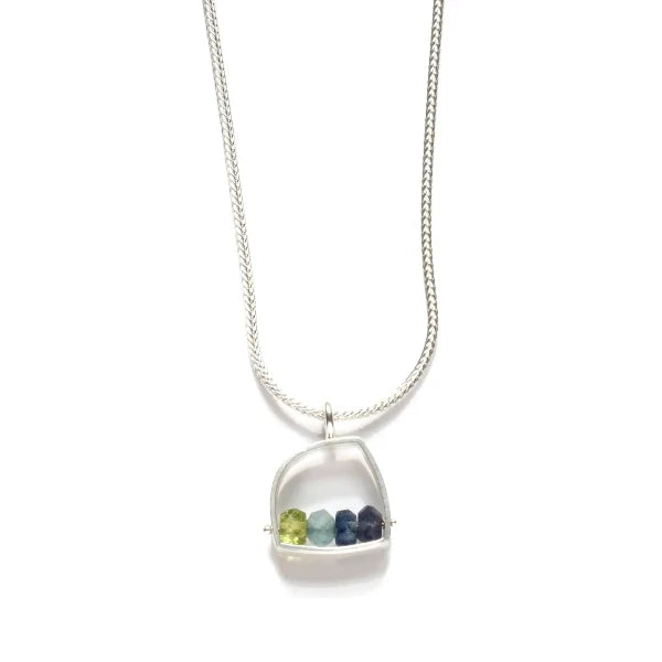 Blue Green Irregular Pendant Necklace
