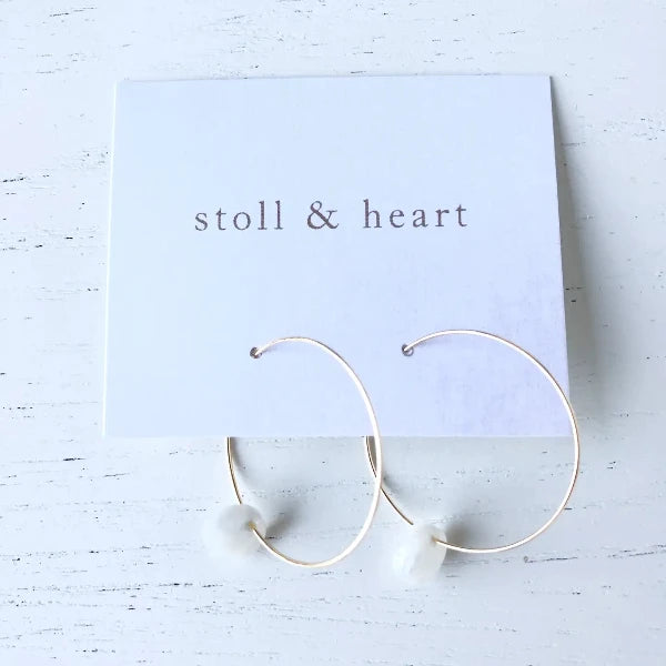The Marley White Round Earrings
