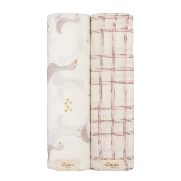 Goose & Check Swaddle Set