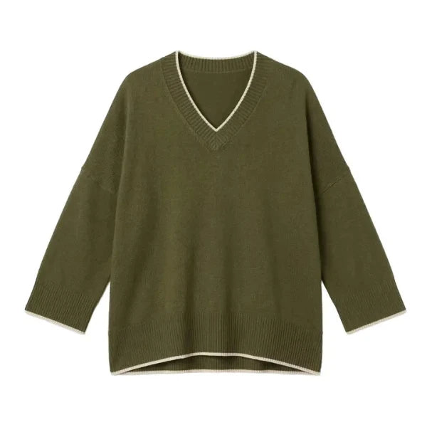 Montauk V-Neck Sweater in Eden