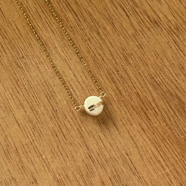 Teeny Pebble Stripe Necklace in White
