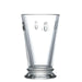 Clear glass with bee design on a white background