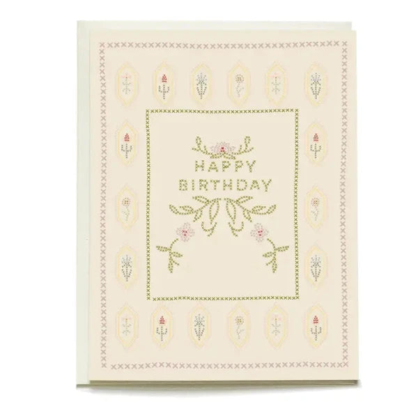 Embroidery Birthday Card
