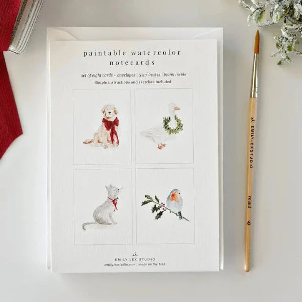 Festive Friends Paintable Notecards