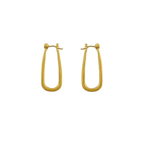 Small Tear Hoop Earrings in Vermeil