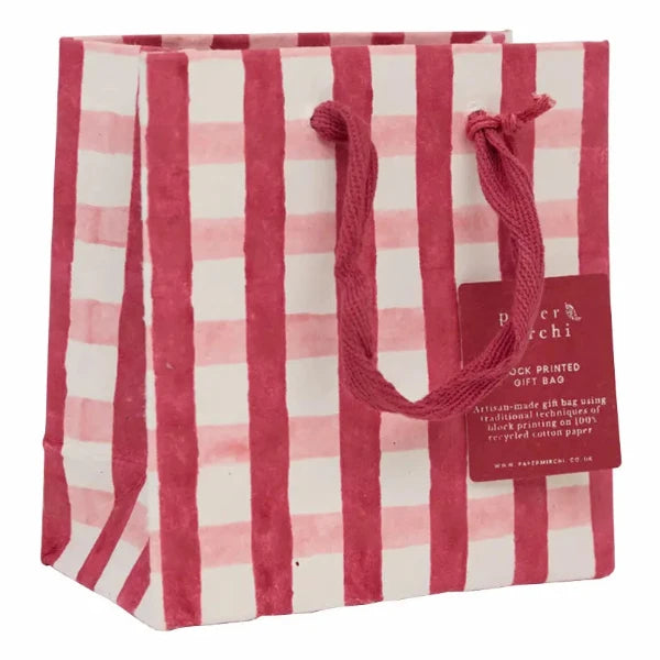 Xmas Gingham Small Gift Bag