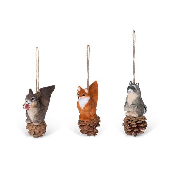 Hand-Carved Forest Critter Ornament