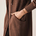 Frenchie Full Zip Maxi Hoodie In Espresso